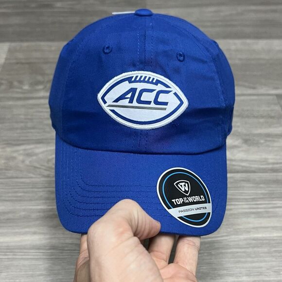 ACC Football Hat Baseball Cap Blue White Logo Embroidered NCAA Sports Adjustable - Picture 2 of 5
